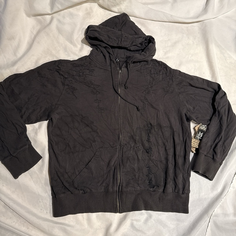 New Mens Monarchy Hoodie Sweatshirt Black Gray XXL